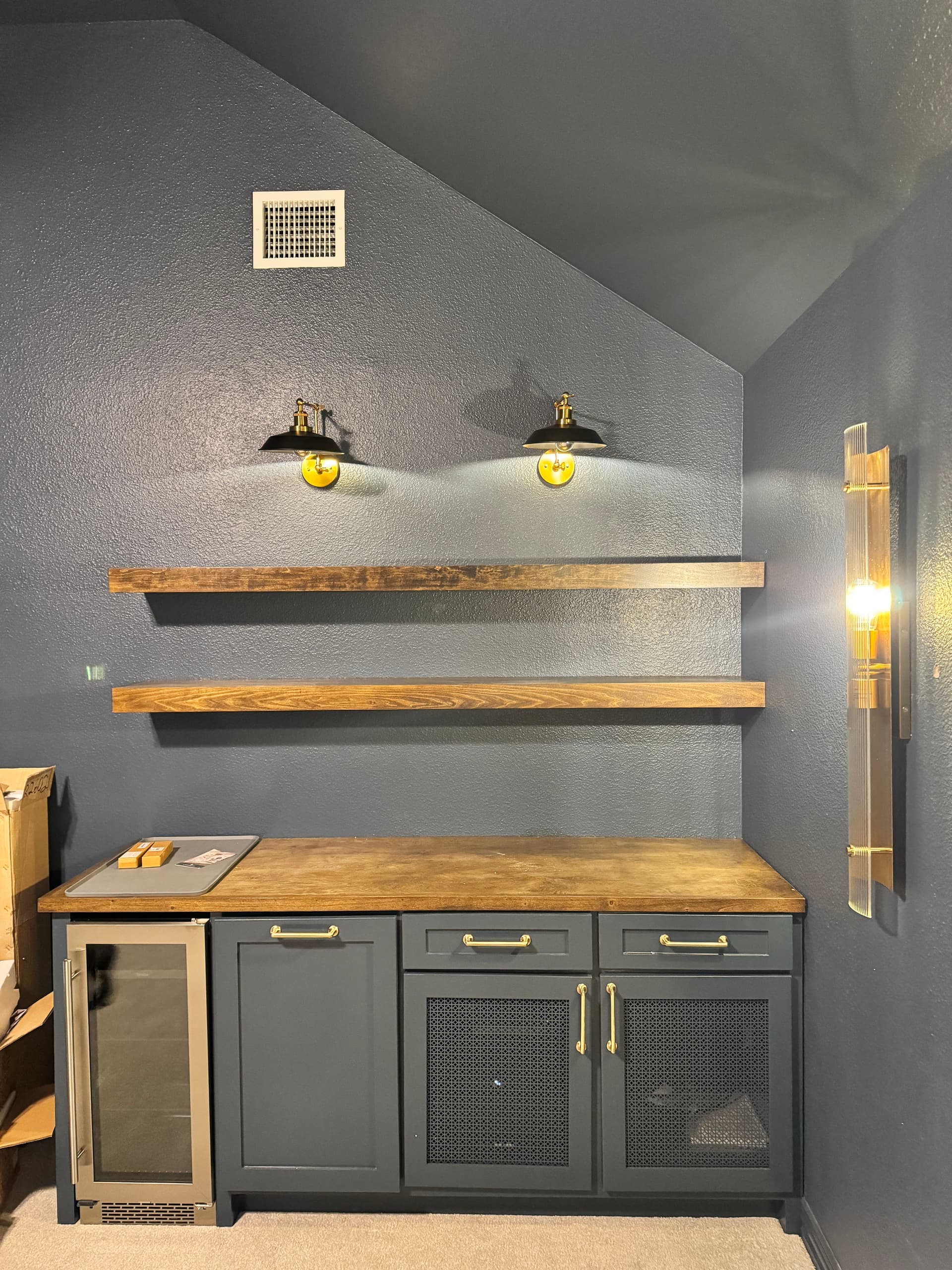 Gallery photos for 4 Wall Sconces Wired and Installed in a Home Media Room: Image #3