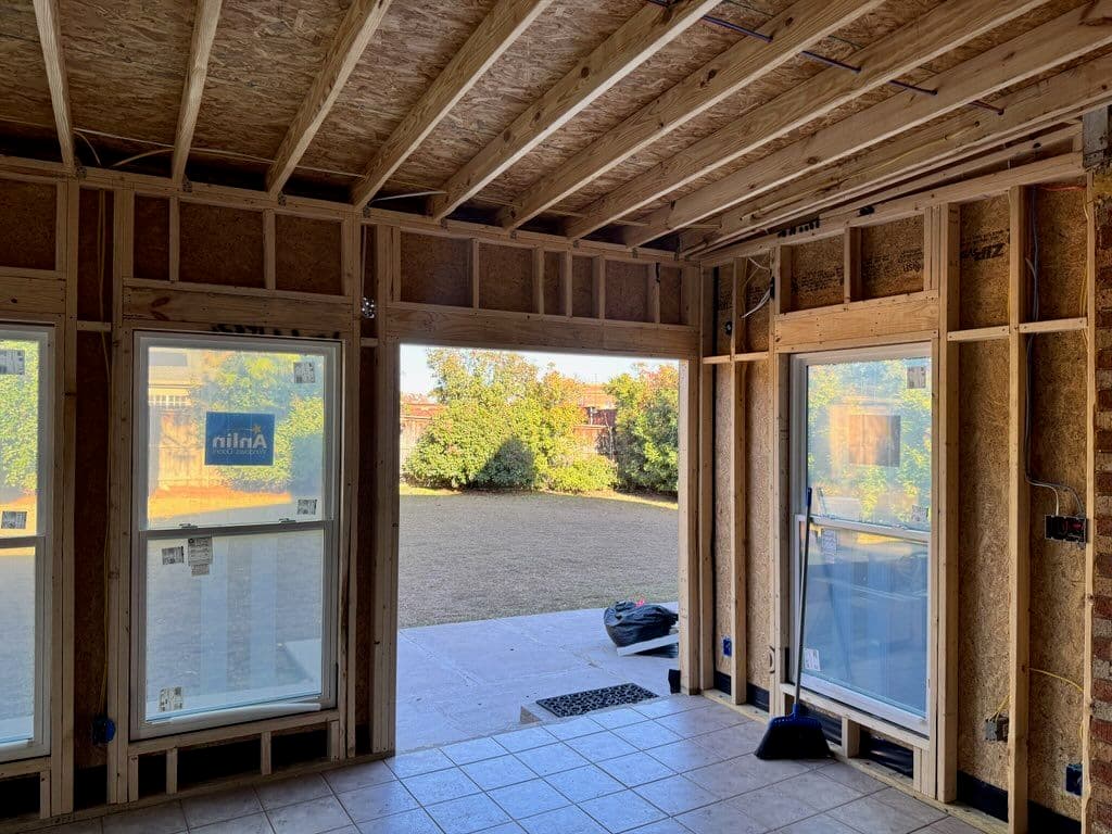 Electrical Rough Completed in Flower Mound Sunroom