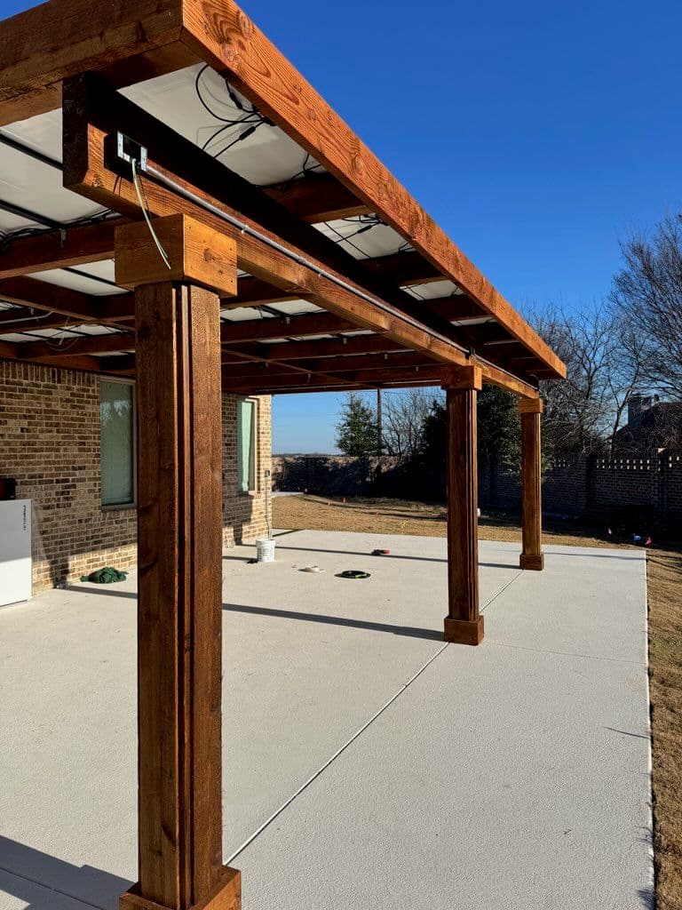Electrical Installation on Solar Pergola in Celina TX